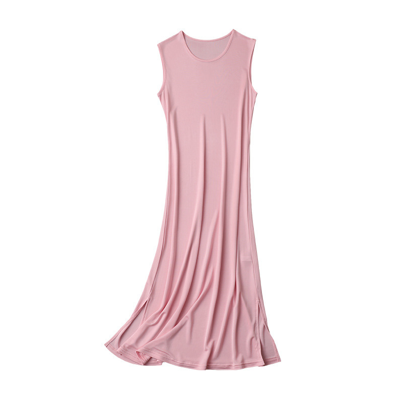 Heavyweight Mulberry Silk Sleeveless Slip Dress, Summer Camisole Dress, Simple and Versatile Silk Home Slip Dress, Extended Length, Can Be Worn Outside