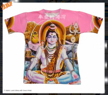(middle number) pure cotton mecca imported T-shirt Shiva Siva Pattern casual short sleeve blouses for sale 