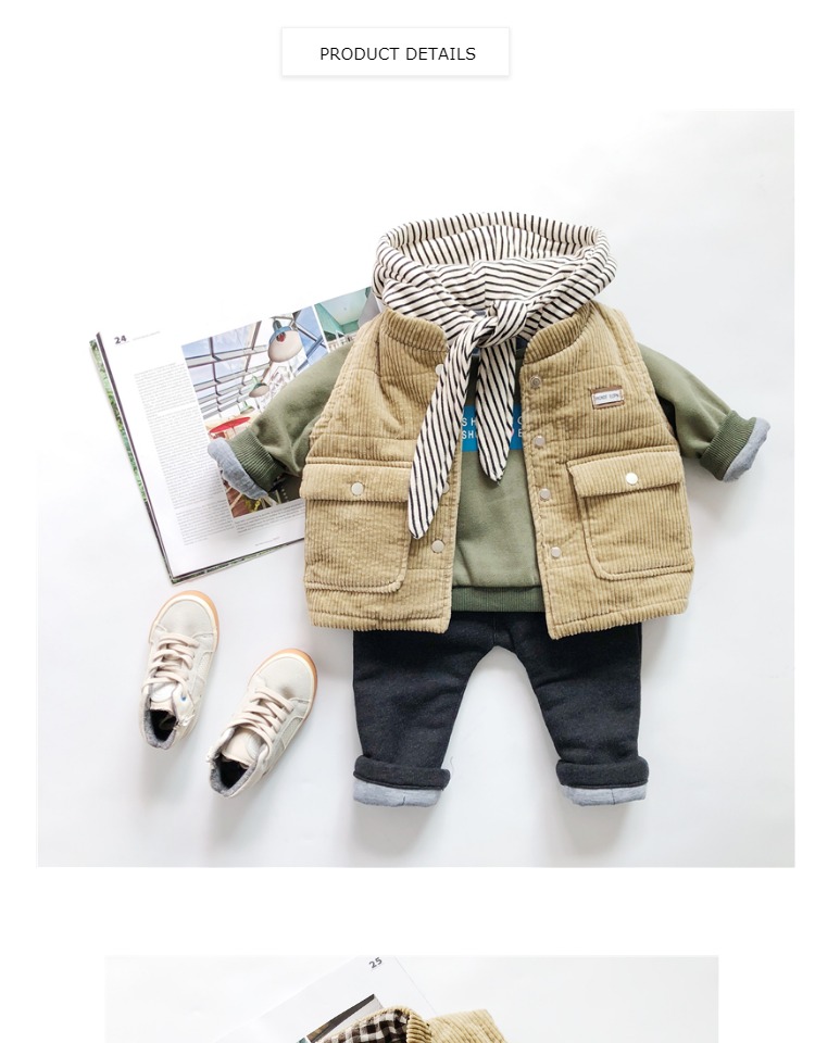 KAIKIDS trẻ em mùa đông nam mới kho báu sinh nhật bộ quà tặng áo len dày ba mảnh quần thủy triều đồ trẻ em