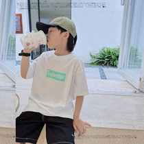 JUSTIN Tong Fashion Children Summer Fashion thin printed short sleeves Men and women Boy Tide Card Street Dance Fashion Clear and Loose T-Shirt