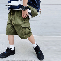 JUSTIN Tide Card Boy Clothing Summer New Tooling Wind 50% Pants Boy Day Department Casual Ocean Air Pocket Tooling Shorts