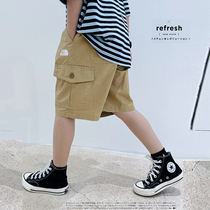 JUSTIN Children Summer Clothing Thin Shorts Boy Tide Card Japan Pocket Foreign Air Tooling Card Its Shorts 50% Pants