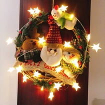 Christmas decorations Christmas wreath Old Man snowman hotel theme pendant wreath rattan ring scene layout door hanging