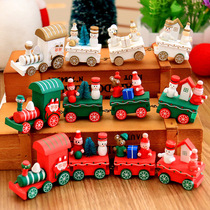 Christmas decorations Wooden Train Hotel Mall Office Cash register Desk Desktop Ornaments Christmas Wooden Tree