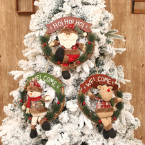 Christmas rattan wreath door hanging Old Man snowman doll gift Christmas holiday decoration decoration supplies pendant