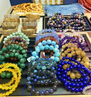 Sea Blue treasure tourmaline Garnet Purple Yellow Green White Crystal hand cherry blossom south red agate orange Black gray blue moonlight string