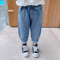 Girls jeans 1-3 years old baby pants autumn clothes 4 Childrens trousers children Korean version of foreign style fashionable casual pants