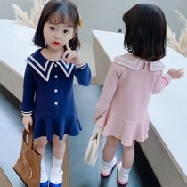 Girl dress autumn 2020 new little girl Korean version of foreign girl baby Autumn Academy style long sleeve skirt