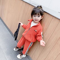 Girls autumn suit New 1-5 year old female baby foreign sports clothes infant 4 Autumn leisure two-piece set