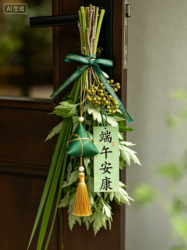 Dragon Boat Festival Door Hanging Decorations with Mugwort, Calamus, and Female Laurel Fruit Scent Sachets, Dragon Boat Festival Well-Being Cards for Friends, Door Hanging Ornaments with Hooks Dragon Boat Festival Door Hanging Decorations with Mugwort, Calamus, and Female Laurel Fruit Scent Sachets, Dragon Boat Festival Well-Being Cards for Friends, Door Hanging Ornaments with Hooks