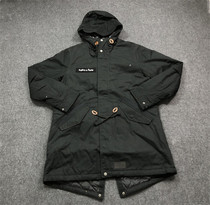 Li Ning man mid-length cotton suit winter sports fashion warm and cold proof even cap coat AFMN027-1-2