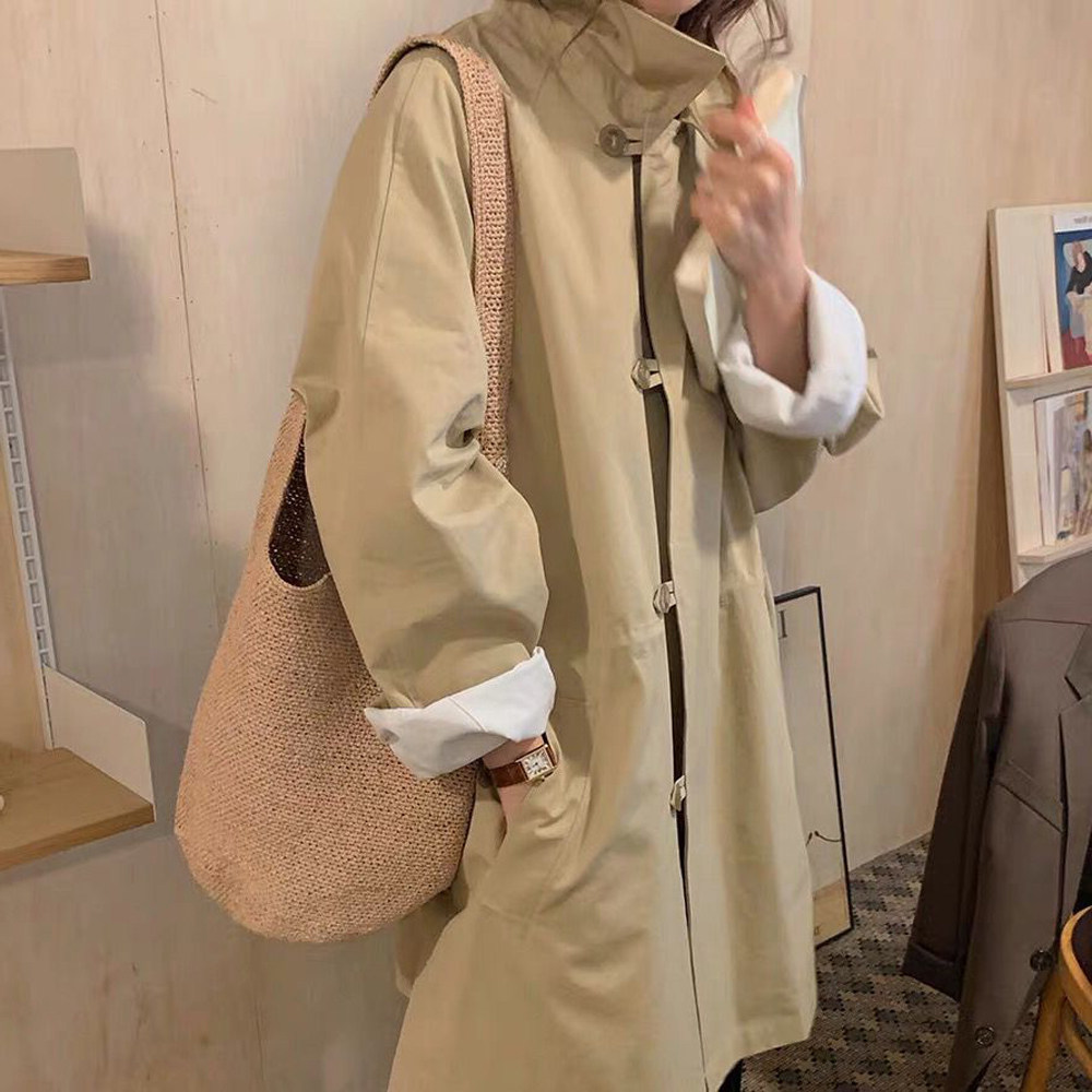 MIUSU 23 spring new products Han Edition College Wind - clothing medium - long - range windshirt coat