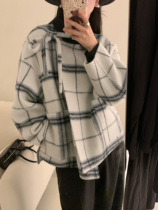 MIUSU Fall Winter spot Han Edition coloured double - sided cashmere wool cloak and coat coat shorts
