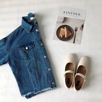 MIUSU 21 autumn clearance special Korean version of retro chic do old washed denim jacket