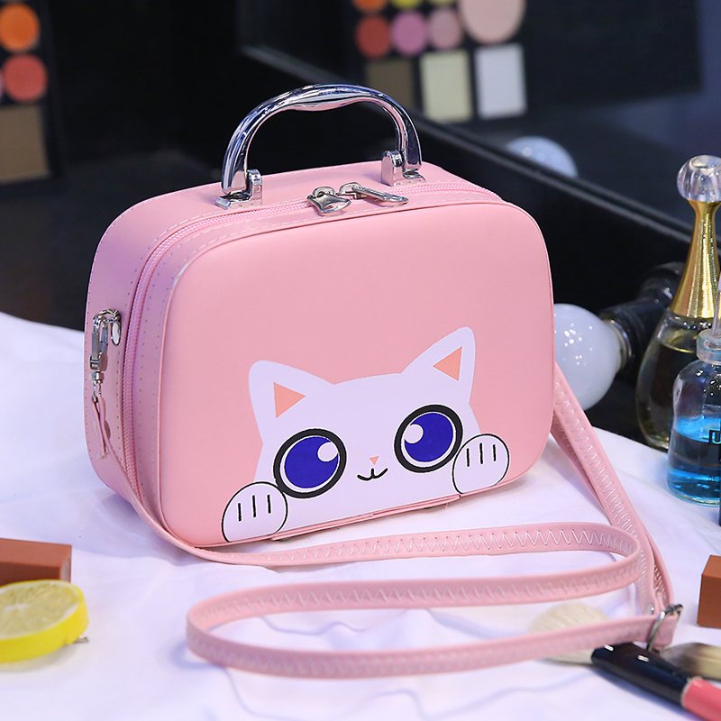 Cute cosmetic bag Portable travel portable small storage bag portable Korean simple mini little lady girl heart