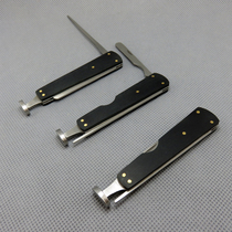 Stainless steel ebony handle pipe tool three-in-one pipe knife tobacco knife press rod needle narrow head 1 pack