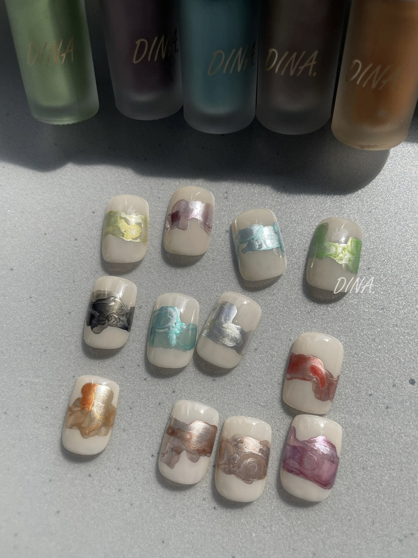 Dina Mousse Dyeing Liquid New Ancient Silver Metal Series # 109-120 Artistic Texture Light-Free Quick-Drying Water Dye Liquid