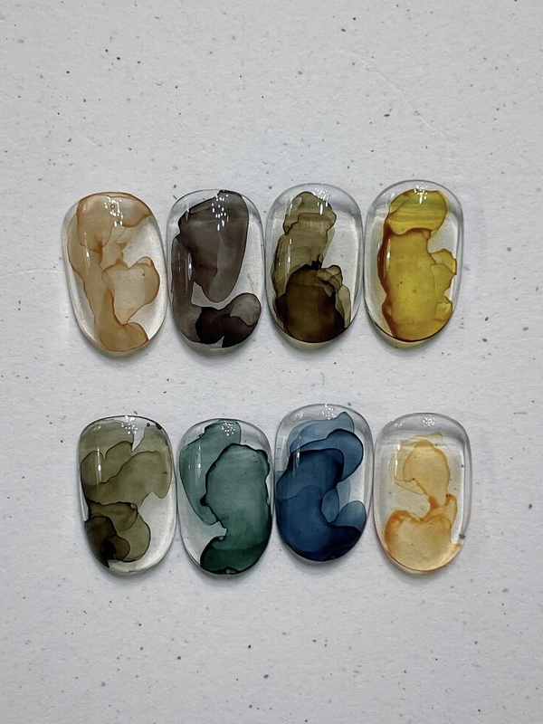 Dina Art Smudge Liquid New Colors for Autumn and Winter # 70-77 Quick-Drying No-Lamp Nail Salon Stone Pattern Ink Wash Blending
