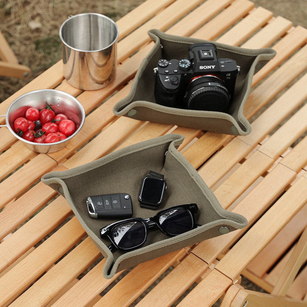 Outdoor canvas tray camping to include desktop jewelry key folding folding shelves bedroom debris collection box