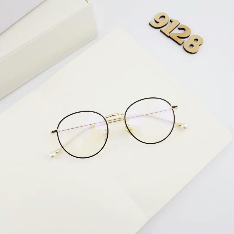 Kính râm retro khung nữ phiên bản Hàn Quốc của thủy triều mặt tròn lớn văn học với kính cận thị khung phẳng gương siêu nhẹ kính râm nam