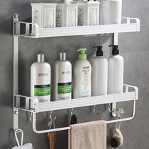 Bathroom shelf Wall-mounted frame punch-free aluminum alloy toilet bathroom toilet wall-mounted storage punch type