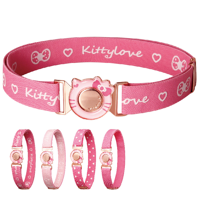 Children's student Princess female Bao Elastic Tightness Kitty Belt Loving Butterfly Knot Adjustment Length Comfort Waist Seal-Taobao