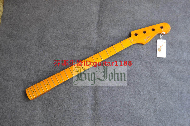 Maple Wood Fingerboard Log Yellow Electrobass Bass 4 string eclectric bass neck F-3338