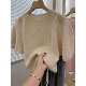 New ingot needle gold silk short-sleeved design sweater thin women's loose top