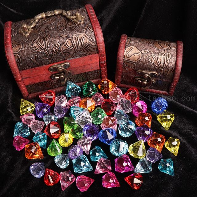Children's Gemstone Diamond Handmade DIY Bead Material Beaded Bracelet Necklace Crystal Jewelry Pirate Treasure Chest