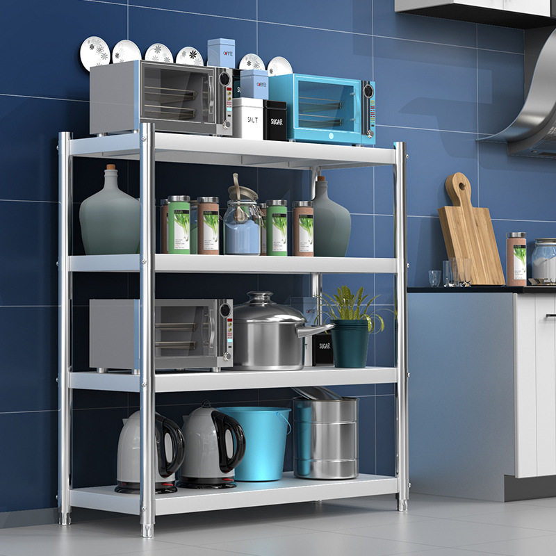 High 150cm four-story stainless steel kitchen shelving ground microwave oven ovens ovens containing storage shelves 4 floors
