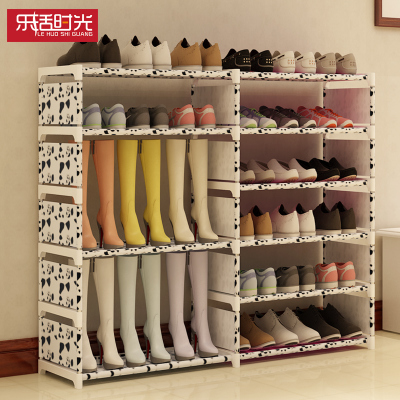 Simple shoe cabinet multi-layer dustproof shoe rack storage large capacity single and double row shoe shelf home door small iron art