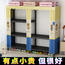 wide 50cm steel pipe cloth art hanging clothes containing cabinet full steel plate simple wardrobe double rent room cloth closet