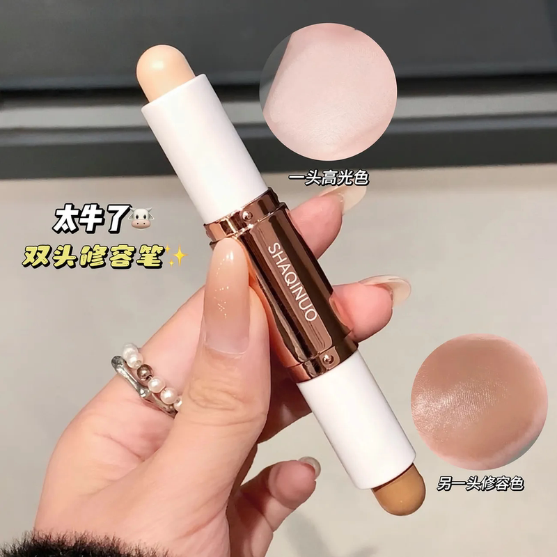 So Awesome! Double-Ended Highlighter and Contour Stick for Three-Dimensional Nose Shadow, Side Shadow, Under-Eye Shadow, Natural Brightening, Matte Concealer Pen