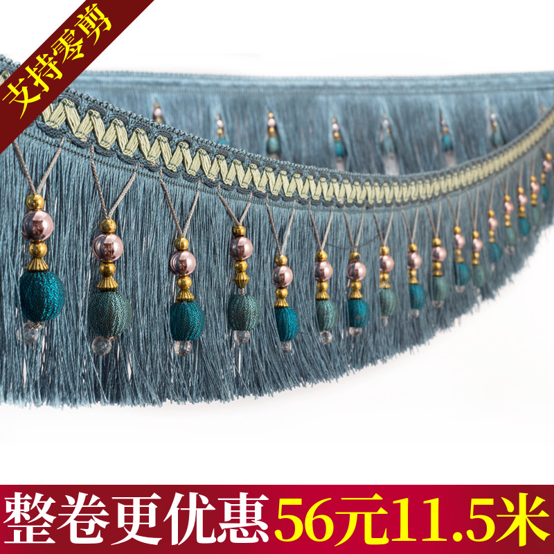 (support for zero cut) A section of the encryption 10cm Curtains Lace flow Su Pendant Garnish Lace Gold Pearl Dragon shall be 12 m