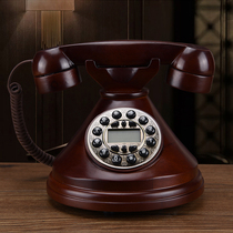 All solid wood retro telephone antique telephone European style office fixed landline home telephone American telephone