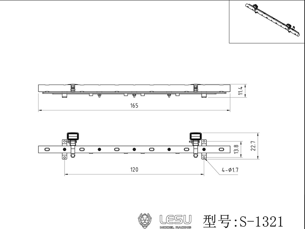 RC Lkw 1/14 Scheinwerfer Aluminium Legierung LED Licht Pol S-1321 Für Tamiya 1/14 Rc Traktor Lkw Kipper Zubehör Teile DIY Modell – Detail 1