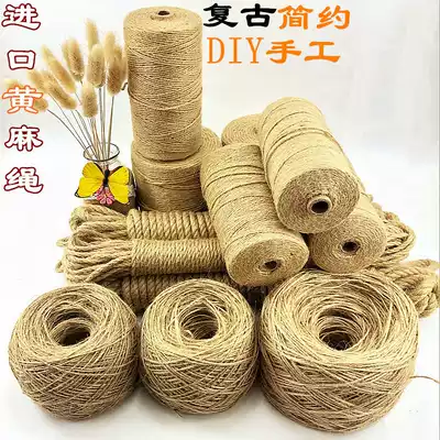 Hemp rope DIY handmade hemp rope woven retro burlap rope Kindergarten decoration material Hemp rope tied jute rope