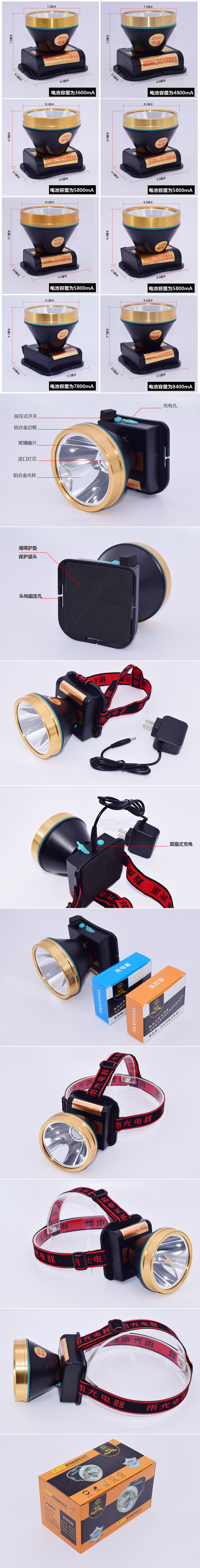 Mưa 20W-55W chói sạc đèn pha siêu sáng câu cá LED tai nghe đèn pin đêm câu cá ngoài trời chiếu sáng đèn pin mini