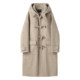 Baikouyang wool horn button thickened hooded woolen coat casual and versatile woolen coat