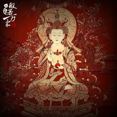 Regong pure hand-painted Thangkatang King Bodhisattva boutique living room porch decoration painting Tibetan Buddhist Buddha statue
