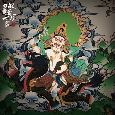 White God of wealth Nepal pure hand-painted Thangca painting boutique living room decoration hanging painting Buddhist Buddha statue 71*51