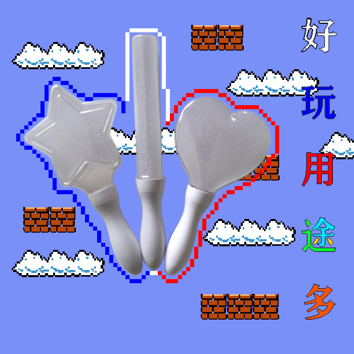 Light feather star LED fluorescent stick flash stick concert export products love stick five-pointed star-shaped Japanese and Korean stars