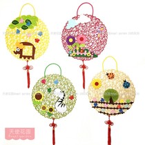 Kindergarten hanging decoration classroom wall indoor and outdoor corridor DIY handmade paper rattan rope woven wall hanging decoration cartoon