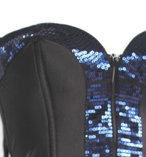 Thương hiệu châu Âu và Mỹ kéo sequin đen corset vest bó sát corset corset XSSMLXL