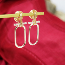 Cold wind minimalist temperament ear clip Japan and South Korea generous earless hole mosquito coil painless exquisite earrings