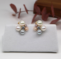 925 Silver Simple Short Advanced Sense Multi-Color Pearl Ear Clips No Ear Pole Sweet Painless Sever Ear Earrings