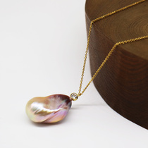 Large Baroque Drop Fish Tail Pearl Necklace CC Jewelry Pure Handcrafted Fine Adjustable Temperament Necklace