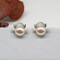 Original calf simple fresh water pearl cute versatile ear clip CC pure hand made mosquito-repellent incense painless temperament earrings
