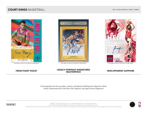 2021/22 Panini Court Kings Panini Картина маслом Звездная карта Баскетбольная коробка Карточка