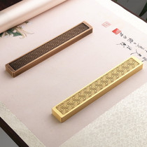 Creative brass Calligraphy Press strip Zhenzu pure copper antique paperweight Wenfang four Treasure Press large thick clearance